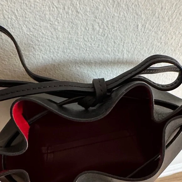 Mansur Gavriel Black and Red Mini Bucket Bag - Picture 10 of 11